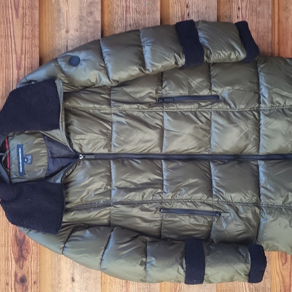 French Connection Puffer M forest green NWOT - Picture 1 of 4